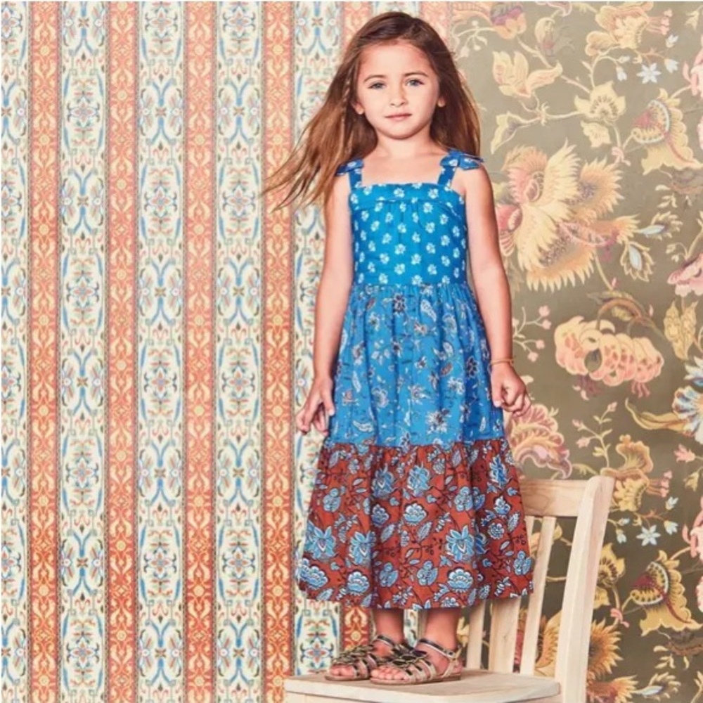 Janie and Jack Mixed Paisley Floral Maxi Dress Size 4